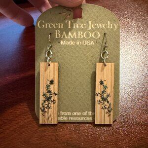 Green Tree Bamboo Earrings "New Growth"